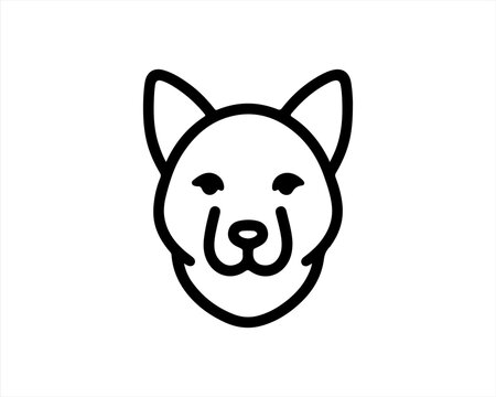 recommend clip art: Minimalist lines outline dog logo design icon symbol vector illustration.