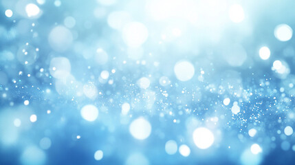 Obraz premium A bright abstract blue winter background with bokeh and snowflake