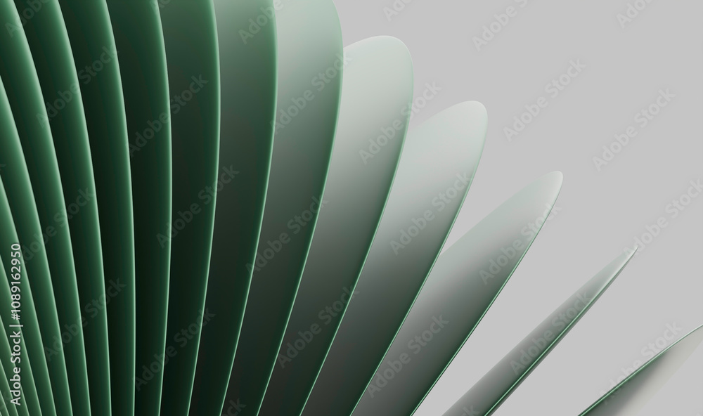 Poster abstract geometric pattern with curved layers and smooth gradient on a gray background