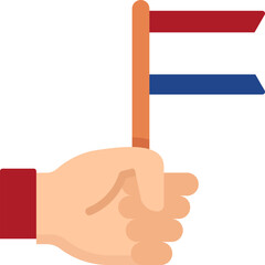 Flag In Hand Icon of Netherlands Flag