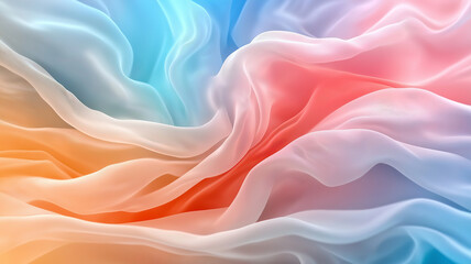 Obraz premium Soft flowing fabric in pastel colors creates serene and calming atmosphere