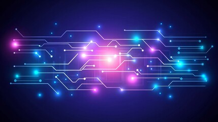 Obraz premium An innovative and connected technology circuit board background with glowing electronic components