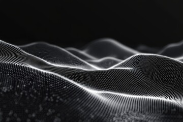 A futuristic digital technology network connected to communication lines in the background