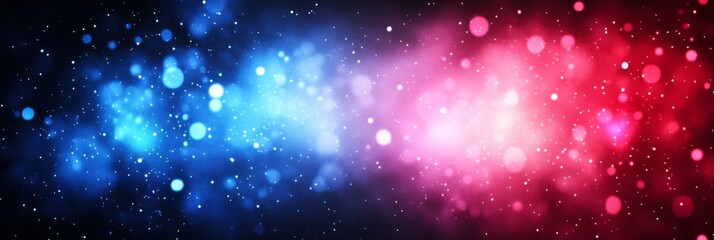 Fototapeta premium Dark Blue and Pink Abstract Bokeh Background with Starry Night Sky Effect