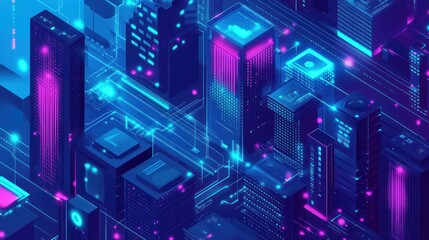 Cyberpunk Cityscape: A Neon-Drenched Digital Metropolis