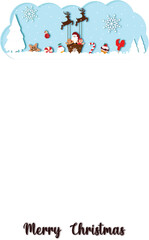 merry christmas page decoration. notebook book paper cut santa claus airship cookies candy ladybug a4 size