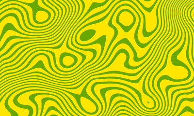 Fototapeta premium Vector fluid curved lines pattern. Abstract background, dynamical ripple surface, 3D effect, groovy texture. Modern retro fashion style. Trendy organic