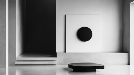 Simple yet conceptual art, blending minimalist forms and monochromatic tones, expressing profound meaning through elegant, understated design elements