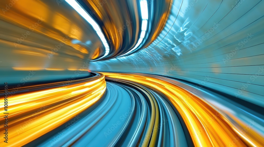 Poster abstract motion blur photography of a dynamic curve in a modern transport environment capturing move