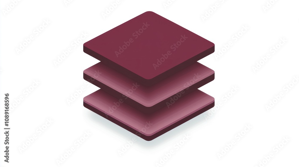 Aufkleber a stylized icon depicting three stacked layers, suggesting organization or structure.