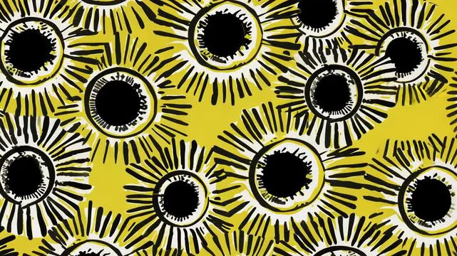 Bright Yellow Sunflower Pattern Seamless Vector Design for Summer Nature Illustration