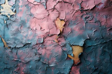 Naklejka premium layered paint texture with cracks and uneven patches, evoking a sense of time and decay