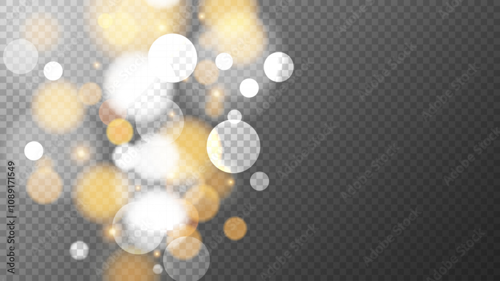 Aufkleber vibrant bokeh lights. blurred overlay template. abstract blur light effect. transparent background. 