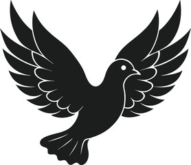 Fototapeta premium Peaceful Dove Silhouette with Outstretched Wings Vector Illustration