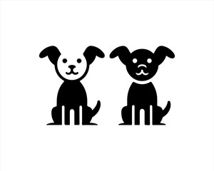 Dog head icon. Silhouette simple. Flat style. Cartoon dog face. Logo design template. Vector illustration Animal Logotype concept. 