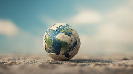 Cracked Globe Representing Ecological Crisis and Hope