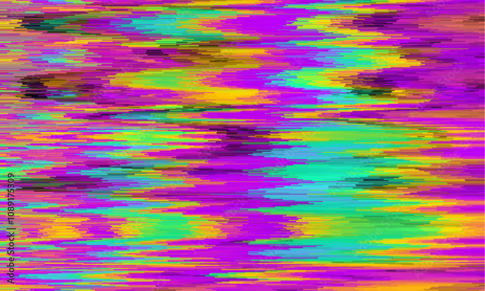 Aufkleber glitch camera effect. retro vhs background. old video template. no signal. static tv noise, bad tv s