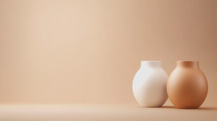 Elegant Handcrafted Ceramic Vases Showcasing Creative Design with Smooth Textures in Minimalist Setting for Art and Home Decor Inspiration