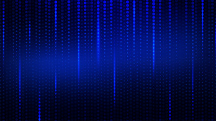 Abstract digital data flow concept. Digital neural network and big data visualization on dark blue background