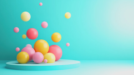 Vibrant and Artistic Display of Colorful 3D Shapes on a Smooth Gradient Background for Creative Craft Projects