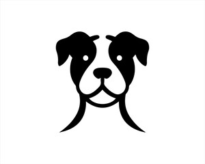 Dog head icon. Silhouette simple. Flat style. Cartoon dog face. Logo design template. Vector illustration Animal Logotype concept. 