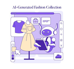 Ai Stylist. Flat Vector Illustration
