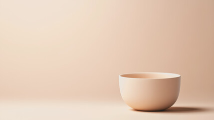 Elegant Handmade Ceramic Bowl on Smooth Gradient Background for Custom Design and Artistic Display in 3D, Perfect for Unique Home Decor or Kitchen Use