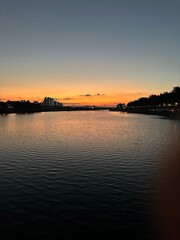 Fototapeta premium sunset over the river
