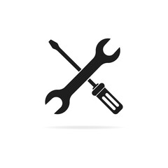 Setting icon vector. Repair tool icon. Wrench and screwdriver. Service, support Stock
