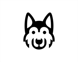 Dog head icon. Silhouette simple. Flat style. Cartoon dog face. Logo design template. Vector illustration Animal Logotype concept. 