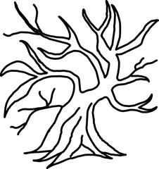 silhouette of roots drawn on a white background