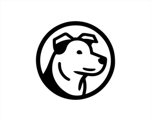 Dog head icon. Silhouette simple. Flat style. Cartoon dog face. Logo design template. Vector illustration Animal Logotype concept. 
