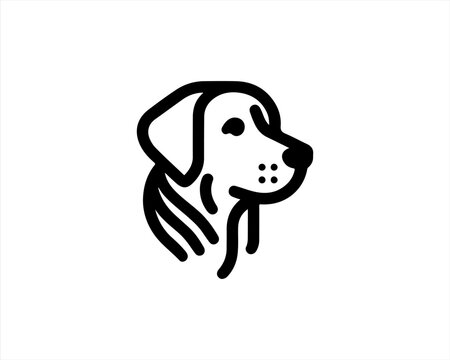 recommend clip art: Minimalist lines outline dog logo design icon symbol vector illustration.