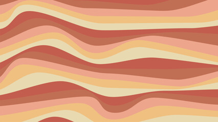 Psychedelic trippy y2k retro background. Abstract simple vector illustration. Groovy wave print. Vintage design in red and orange colors