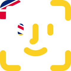 Niue flag on Face ID outline icon