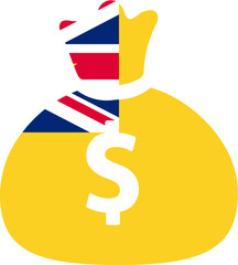 Niue Flag on Money bag icon