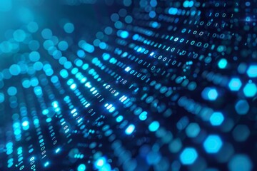 Display of binary numbers on monitor. visualizing complex computations or algorithms in action. Neural network ai generated art