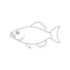 Minimalist Fish: Hand-Drawn Line Icon Illustration