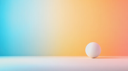 Artisan Quality Sphere on Smooth Gradient Background with Soft Color Transition from Blue to Orange for Creative Projects