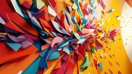 Dynamic interactive wallpaper design creative space art installation vibrant colors close-up modern aesthetics