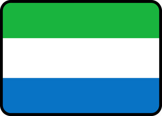 Sierra Leone Flag Rounded Rectangle Icon