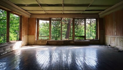 Fototapeta premium The Forgotten Space: A Room with a View of Untouched Nature