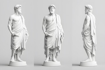 Classic Greek Statue Viewed from Different Angles &ndash; Ancient Sculpture, Historical Art, and Timeless Greek Culture