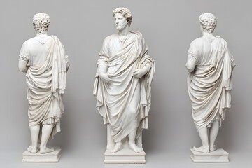 Classic Greek Statue Viewed from Different Angles &ndash; Ancient Sculpture, Historical Art, and Timeless Greek Culture