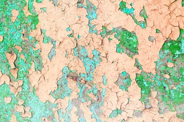 Keuken achterwand Verweerde muur Texture concrete background - light yellow and green peeling paint on the old grungy concrete surface  © syntheticmessiah