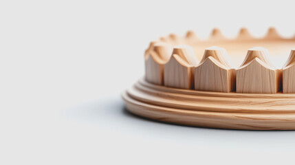 Exquisite Handmade Woodwork with Smooth Gradients Showcasing Traditional Craftsmanship and 3D Details on a Fine Wooden Display Piece