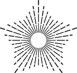Obraz premium Retro starburst or sunburst design element with thin lines radiating from the center, creating a dynamic and vintage visual effect
