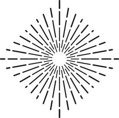 Obraz premium Captivating black and white sunburst design radiating retro charm, perfect for logos and web graphics. Timeless and elegant, exuding energy and power