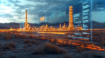 Holographic visualization of a solar thermal power plant with advanced technology