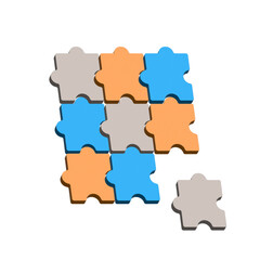 jigsaw 3D vector file, adding the missing piece
